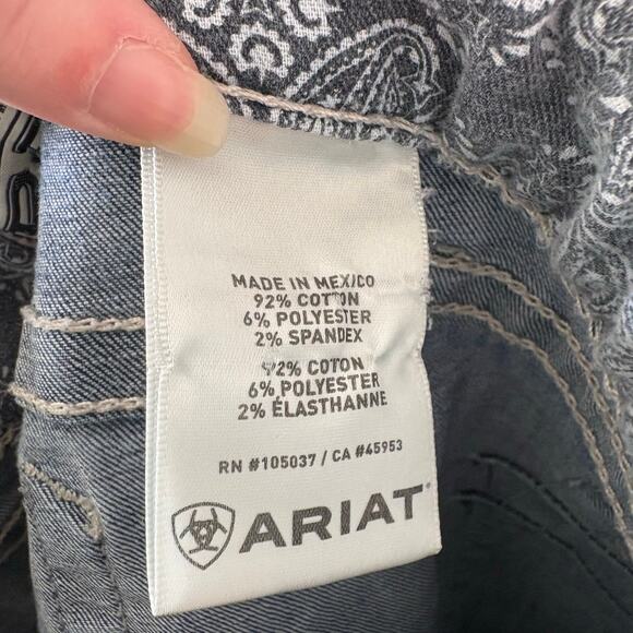 Ariat REAL Denim Jeans Womens 30R Blue Medium Wash Stretch Mid Rise Straight Leg - Picture 7 of 8